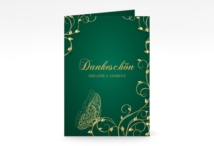 Dankeskarte Hochzeit Eternity A6 Klappkarte hoch gruen