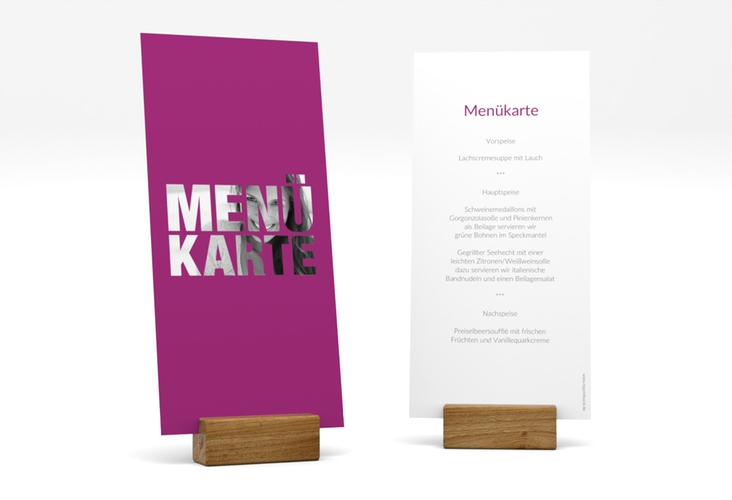 Menükarte Geburtstag Numbers lange Karte hoch pink