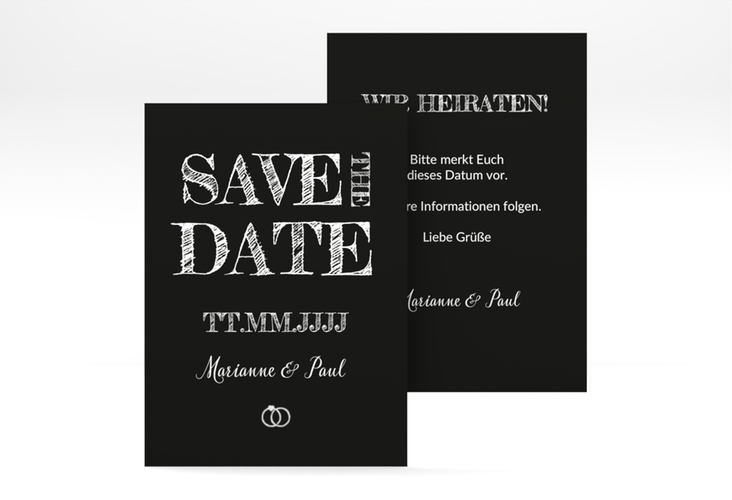 Save the Date-Visitenkarte Rise Visitenkarte hoch schwarz