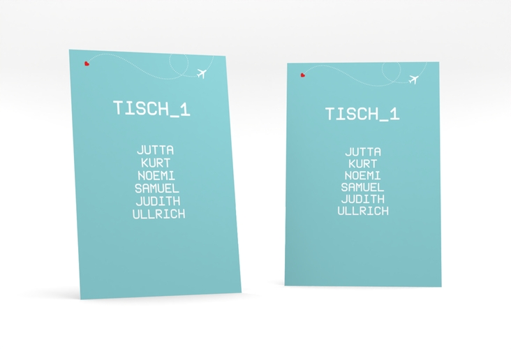 Tischaufsteller Hochzeit Weddingpass Tischaufsteller blau