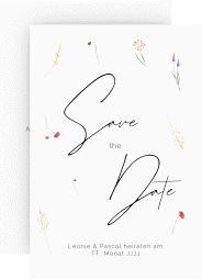 Klick: Details zu Save the Date-Karte "Feldblume" anzeigen Save the Date-Karte Feldblume A6 Karte hoch bunt