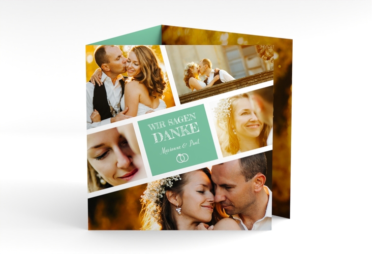 Dankeskarte Hochzeit Rise quadr. Doppel-Klappkarte