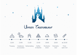 Klick: Details zu Tagesablauf Poster Hochzeit "Castle" anzeigen Tagesablauf Poster Hochzeit Castle 70 x 50 cm Poster blau