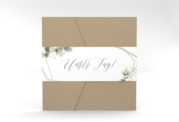 Hochzeitseinladung Greenish Pocketfold gruen