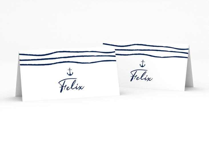 Tischkarte Hochzeit Liebesanker Tischkarten mit maritimem Streifenmuster und kleinem Anker