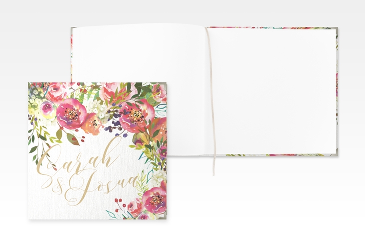 Gästebuch Selection Hochzeit Flowerbomb Leinen-Hardcover weiss