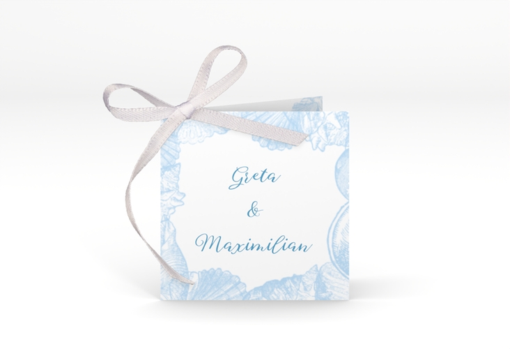 Geschenkanhänger Hochzeit Muschelreich Geschenkanhänger 10er Set blau hochglanz
