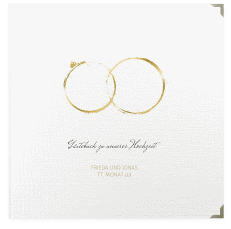 Klick: Details zu Gästebuch Selection Hochzeit "Trauringe" anzeigen Gästebuch Selection Hochzeit Trauringe Leinen-Hardcover gold minimalistisch gestaltet mit zwei Eheringen