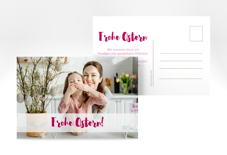 Osterkarte Passion A6 Postkarte pink