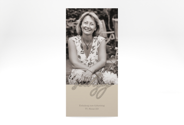 Einladung 60. Geburtstag Lebensalter lange Karte hoch