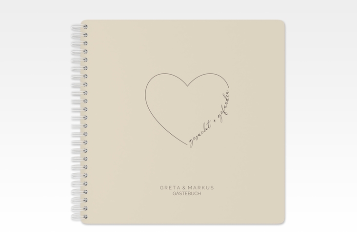 Gästebuch Hochzeit Lebenstraum Ringbindung beige