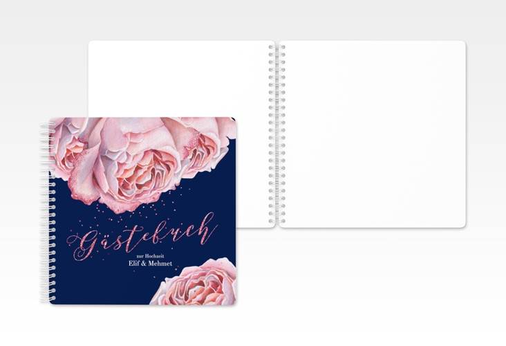 Gästebuch Hochzeit Cherie Ringbindung rosa