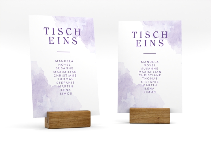 Tischaufsteller Hochzeit Blush Tischaufsteller lila