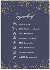 Klick: Details zu Tagesablauf Leinwand Hochzeit "Glitter" anzeigen Tagesablauf Leinwand Hochzeit "Glitter" 50 x 70 cm Leinwand weiss