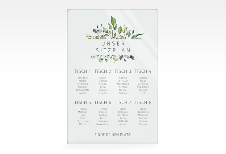 Sitzplan Acryl Hochzeit Enchanting 40 x 60 cm Acryl