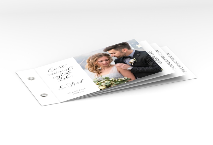 Hochzeitseinladung "Paperlove" Booklet weiss