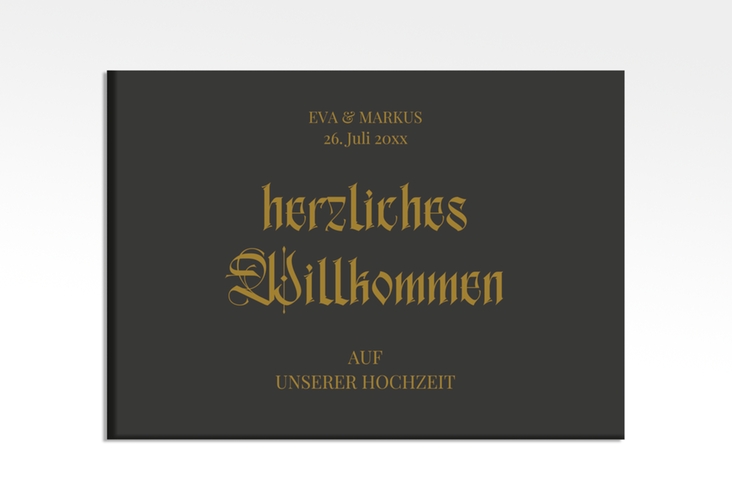 Willkommensschild Leinwand Wednesday 70 x 50 cm Leinwand schwarz