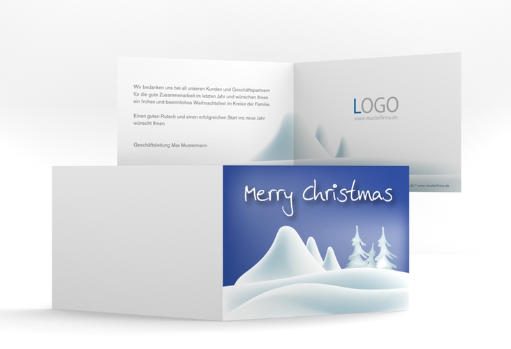 Geschäftliche Weihnachtskarte Eisberg A6 Klappkarte quer hochglanz