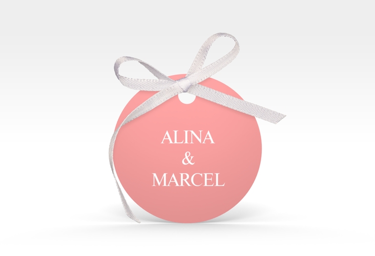 Geschenkanhänger Hochzeit Classic Geschenkanhänger, rund rosa