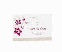 Klick: Details zu Biglietti Save the Date collezione Parma anzeigen Biglietti Save the Date collezione Parma A6 Postkarte fucsia