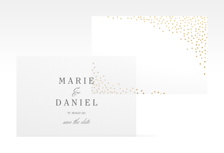 Save the Date Deckblatt Transparent "Glitter" DIN A6 Deckblatt transparent weiss
