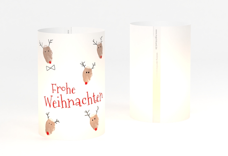 Windlicht Weihnachten Rudolph Windlicht hochglanz