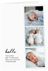 Geburtskarte Zwilling A6 Klappkarte hoch weiss