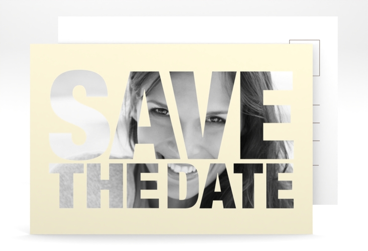 Save the Date-Postkarte Geburtstag Numbers A6 Postkarte beige