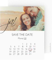 Klick: Details zu Save the Date-Kalenderblatt "Clarity" anzeigen Save the Date-Kalenderblatt Clarity Kalenderblatt-Karte schwarz