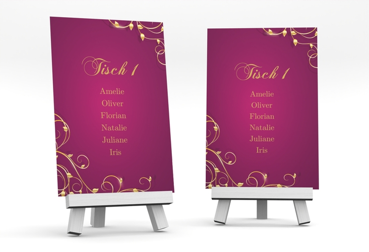 Tischaufsteller Hochzeit Eternity Tischaufsteller pink hochglanz