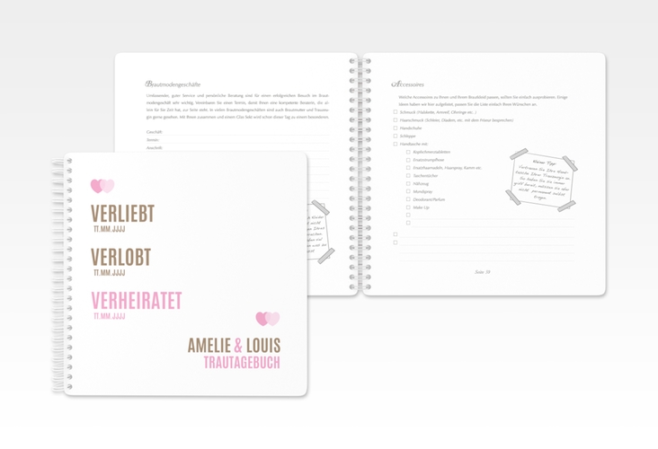 Trautagebuch Hochzeit Couple Trautagebuch Hochzeit rosa