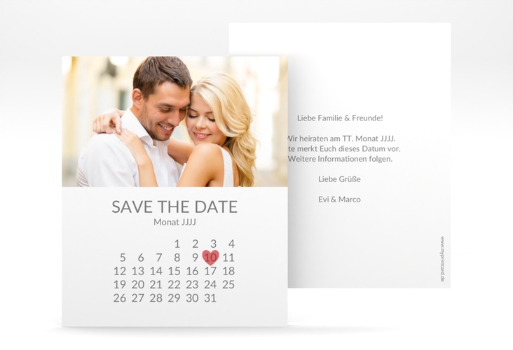 Save the Date-Kalenderblatt Vista Kalenderblatt-Karte