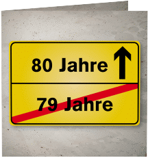 Einladung 80. Geburtstag Julian/Juliane quadr. Klappkarte