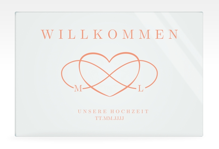 Willkommensschild Acryl Infinity 60 x 40 cm Acryl apricot