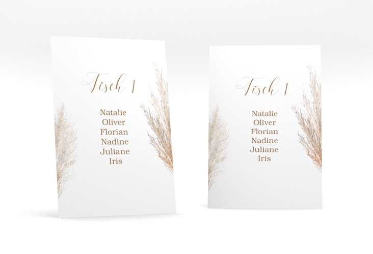 Tischaufsteller Hochzeit Pampasgras Tischaufsteller weiss