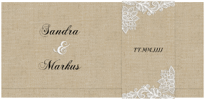 Klick: Details zu Hochzeitseinladung "Lace" anzeigen Hochzeitseinladung "Lace" DIN lang Wickelfalz beige
