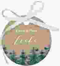 Geschenkanhänger Hochzeit Evergreen Geschenkanhänger, rund Kraftpapier