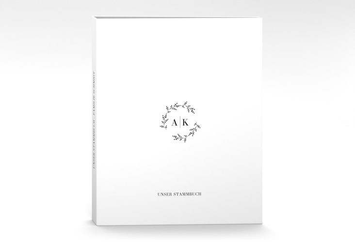 Stammbuch A4 Filigrana Stammbuch A4 in reduziertem Design mit Initialen und zartem Blätterkranz