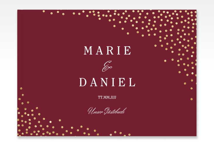 Gästebuch A4 quer Glitter A4 quer, Hardcover rot