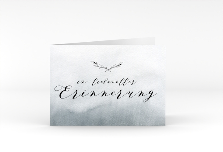 Trauerkarte Horizont A6 Klappkarte quer schwarz in Aquarell-Optik