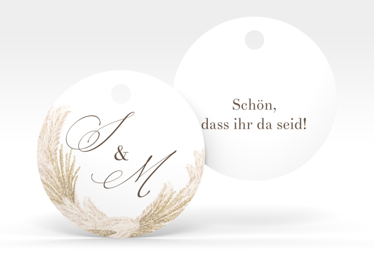 Geschenkanhänger Hochzeit Pumila Geschenkanhänger, rund weiss