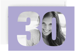 Einladung 30. Geburtstag Numbers A6 Karte quer flieder