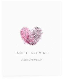 Klick: Details zu Stammbuch A4 "Fingerprint" anzeigen Stammbuch A4 Fingerprint Stammbuch A4 pink schlicht mit Fingerabdruck-Motiv