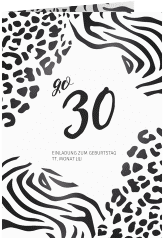 Einladung 30. Geburtstag "Wild"