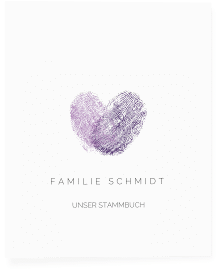 Klick: Details zu Stammbuch A4 "Fingerprint" anzeigen Stammbuch A4 Fingerprint Stammbuch A4 lila schlicht mit Fingerabdruck-Motiv