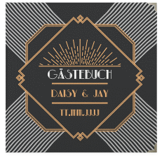 Klick: Details zu Gästebuch Selection Hochzeit "Gatsby" anzeigen Gästebuch Selection Hochzeit Gatsby Leinen-Hardcover schwarz im 20er-Jahre-Stil