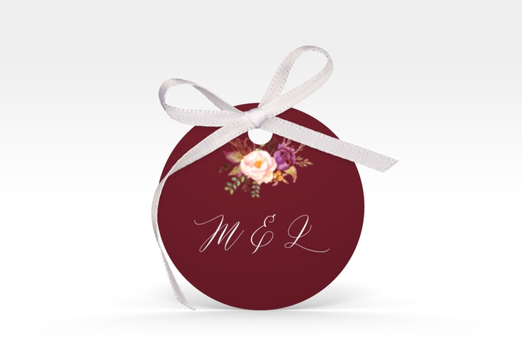 Geschenkanhänger Hochzeit Prachtvoll Geschenkanhänger, rund rot