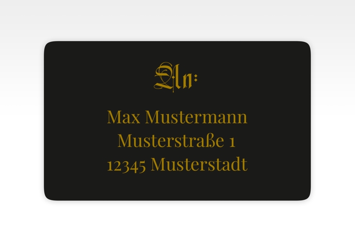 Empfängeretikett Hochzeit Wednesday 63,5 x 38,1 mm schwarz