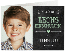 Klick: Details zu Einschulungskarte "Buchstabenparty" anzeigen Einschulungskarte Buchstabenparty A6 Klappkarte quer tuerkis