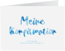 Klick: Details zu Einladung Konfirmation "Grow" anzeigen Einladung Konfirmation Grow A6 Klappkarte quer blau